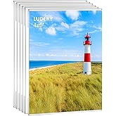 Ludery Acrylic Picture Frames 4x6, 4x6 Picture Frame, Set of 6 Clear Acrylic Photo Picture Frames, Wall Mounting Frame Display Pictures for Home,School,office