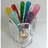 Classic Rock Candy Sticks, Sugar Rock Crystal Lollipops, Individually Wrapped (Pack of 12, Rainbow Assorted Flavors)