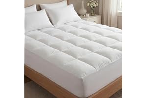 Premium Quilted 1000GSM Luxury Extra Thick Mattress Topper for Back Pain Relief - Breathable & Fluffy Soft, Cooling Mattress 