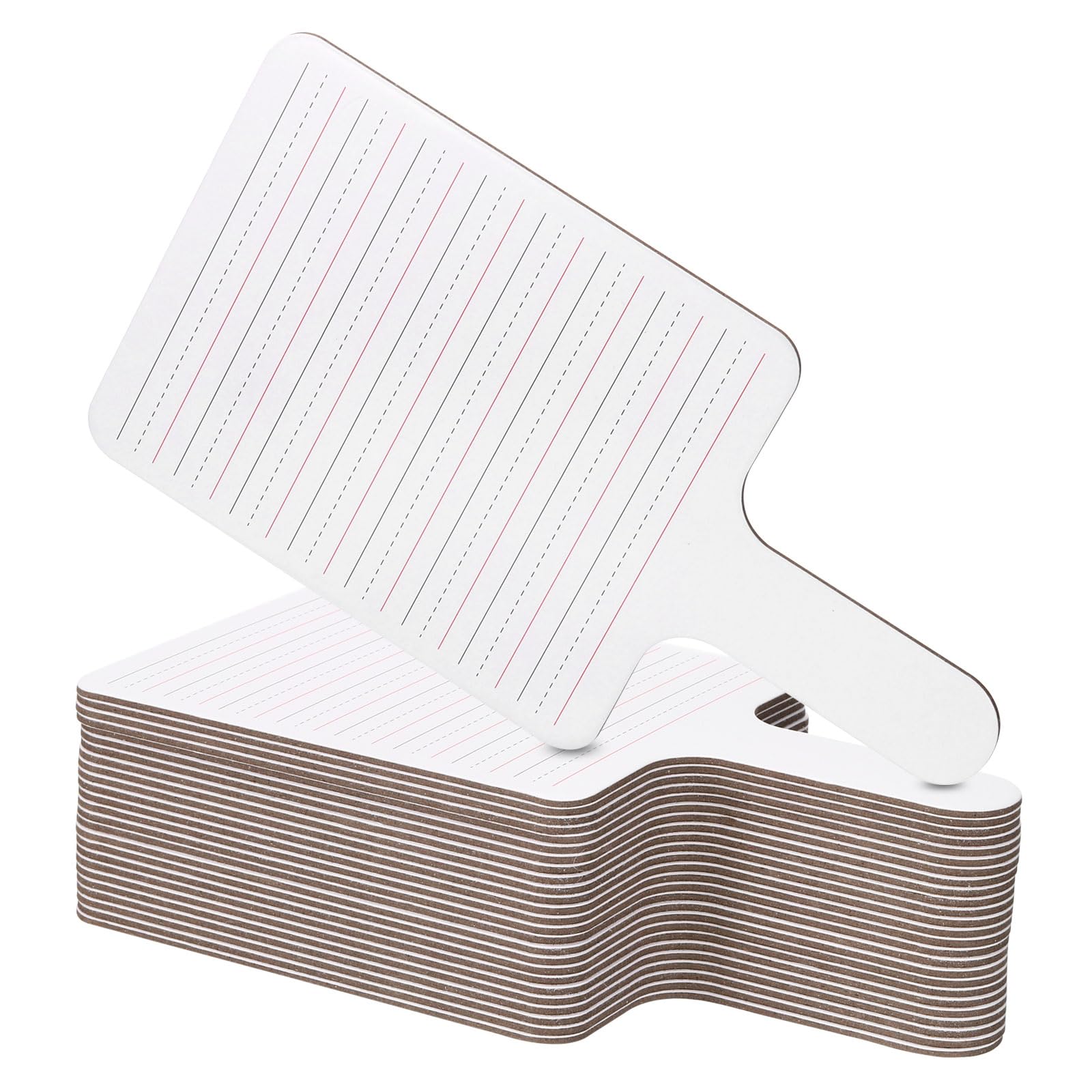 PATIKIL 11x6in Thickened Dry Erase Paddles, 25Pcs Handheld Double Side Square Answer Paddle Lined Dry Erase Boards for Voting Game Teaching Classroom Office Party