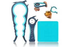 Latest Jar Opener and 5 in 1 Bottle Opener with Rubber Jar gripper Pad Ideal for Seniors with arthritis Weak Hands and Low St