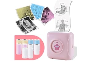 VRETTI Portable Thermal Printer - Mini Bluetooth Pocket Printer with 10 Rolls Paper - Sticker Printer Compatible with Android & iOS - Wireless Mobile Picture Printer for iPhone Listing Notes Journal DIY