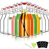 YEBODA 12 Pack Swing Top Glass Bottles 8oz Flip Top Glass Bottles for Home Brewing,2nd Fermentation,Kombucha,Kefir,Vanilla Extract,Juice,Tea,Beverages,Soda,Oil,Vinegar,Limoncello,Beer
