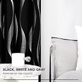 Deconovo Room Darkening Blackout Curtains Eyelet Silver Wave 55x96 2 Panels view 4