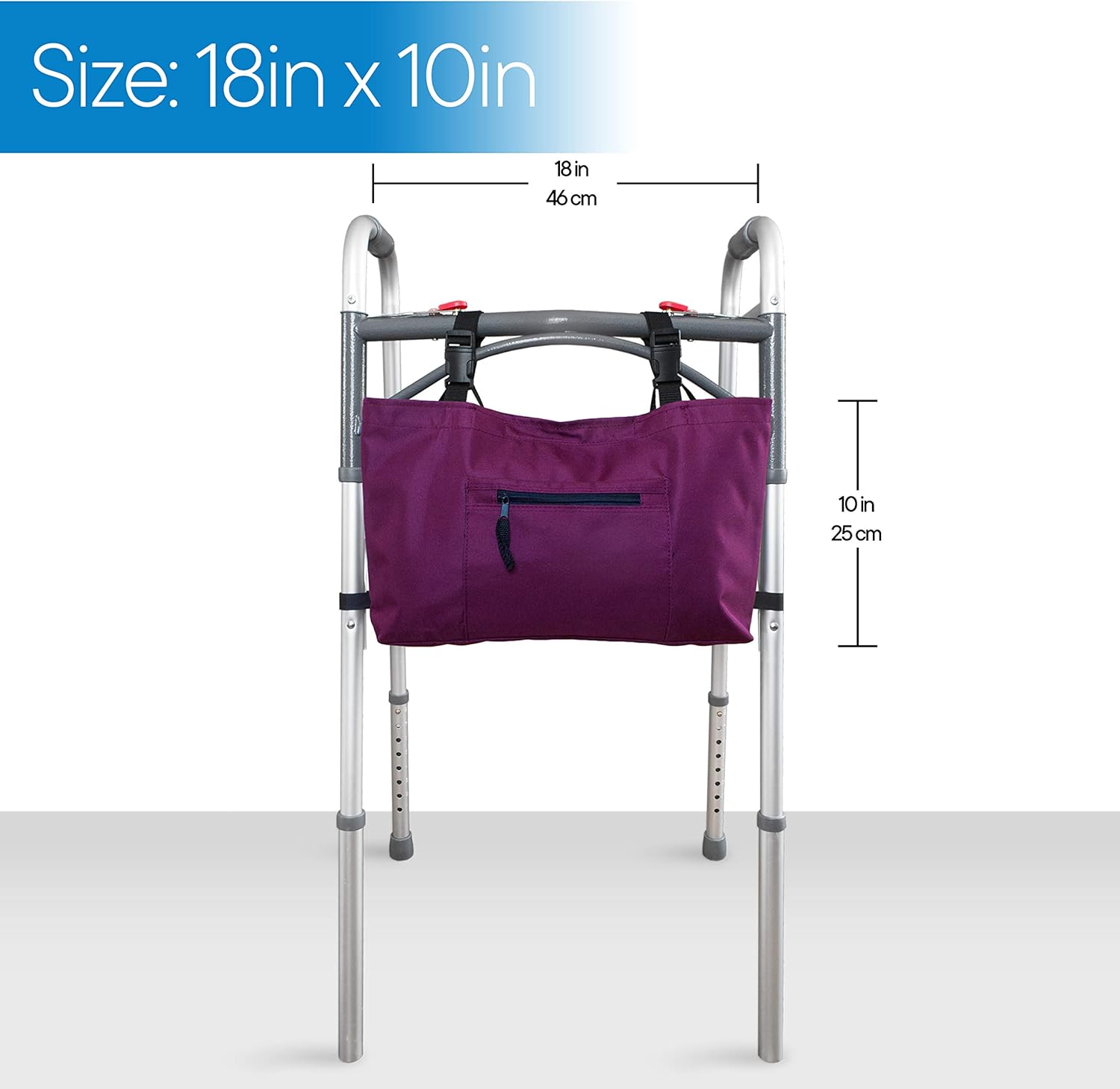 RMS Walker Bag with Soft Cooler - Water Resistant Tote with Temperature Controlled Thermal Compartment, Universal Fit for Walkers, Scooters or Rollator Walkers (Wine): Health & Personal Care