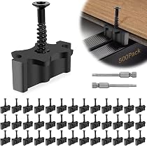 600-Pack Hidden Deck Fasteners – Nylon T-Clips With Screws For Composite Deck Boards