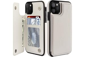 LETO for iPhone 15 Pro Case Flip Folio Leather Wallet - Fashionable Designs - Card Slots,Kickstand - Protective Phone Case for Women and Girls - 6.1" - White