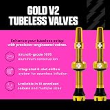 Muc-Off Tubeless Valves V2 7075 Aluminium Presta with Core Tool Gold 44mm view 2