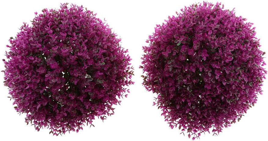 Fityle Artificial Topiary Trees Ball Shaped Indoor/Outdoor Faux Plants Ball Decorations - Purple 34cm -