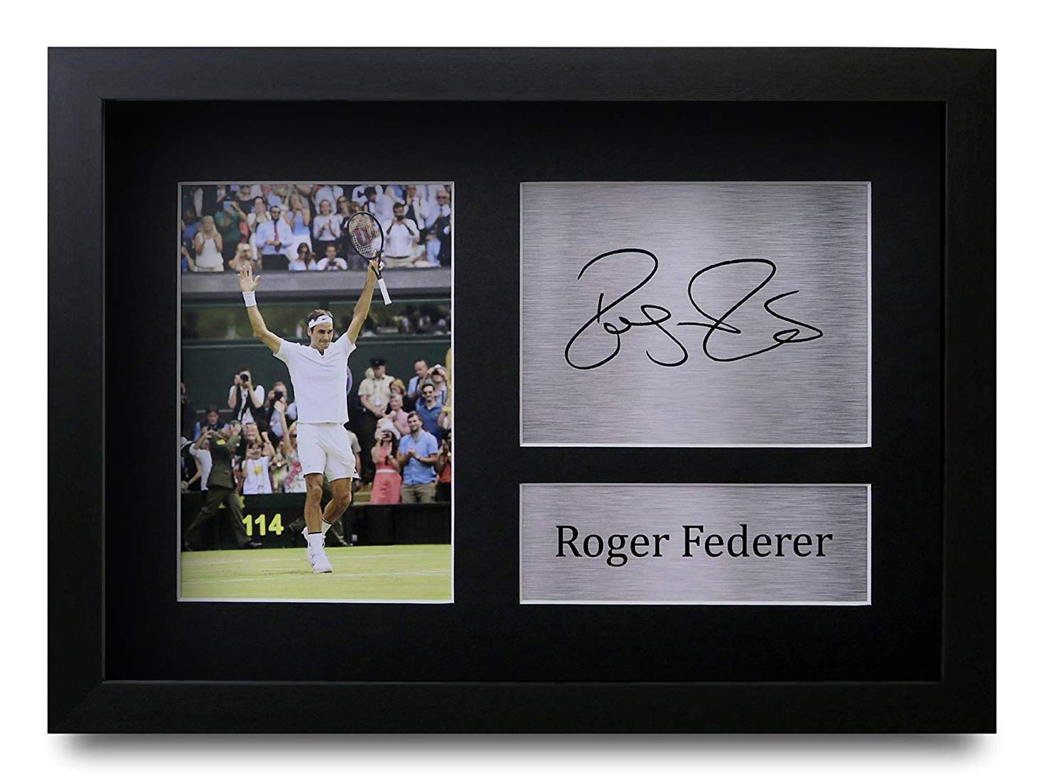 HWC Trading FR Roger Federer Gift Signed FRAMED A4 Printed Autograph Tennis Gifts Print Photo Picture Display — image 1