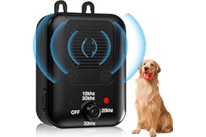 FBIDCT Anti Barking Devices for Dogs, Ultrasonic Dog Bark Deterrent Devices with 3 Levels, Rechargeable Bark Box Barking Dog Deterrent Indoor Outdoor Use. Dog Barking Silencer Safe for Dog & People. (Black)