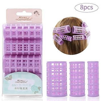 Amazon Com 8 In 1 Multi Size Plastic Hair Rollers Hair Curlers