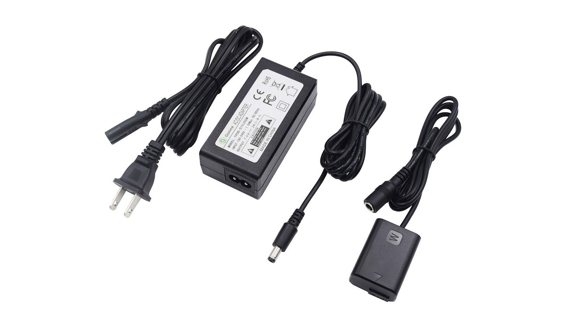 Gonine AC-PW20 Power Supply & Dummy Battery Kit For Sony Alpha Cameras - Continuous Power For ZV-E10, A6400, A7 Series