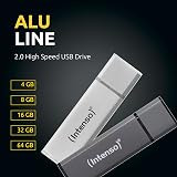 Intenso Alu Line USB Flash Drive 16GB 32GB 64GB 128GB Storage Silver Ergonomic view 2