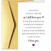 Chenive Romantic Anniversary Card Gift for Husband Wife, Sweet Love Poem Birthday Card for Boyfriend Girlfriend, Funny Valentines Day Cards for Him Her, I Love You Cards