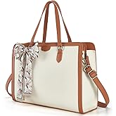 Missnine Laptop Tote Bag for Women 15.6 Inch Leather Work Bags Teacher Computer Purse Briefcase Handbag for Office, Travel