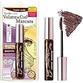 HEROINE MAKE by KISSME Mascara Brown Volume & Length Defining Fiber Long-lasting False Eyelash Effect, Smuddgeproof Mascara with Curvy Brush for Eye Makeup for Women, Made in Japan, 1 EA