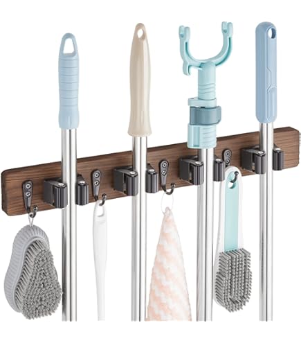 MaoXinTek Soporte Para Escobas Y Fregonas Montaje En Pared Organizador De Pared Para Trapeadores
