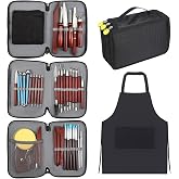 42 Pcs Pottery Tools Pottery Sculpting Tool, Potterys Kit, Clay Sculpting Tools, Ceramics Tool Set with Carrying Case Bag and Apron, for Potterys Wheel, DIY Arts and Crafts