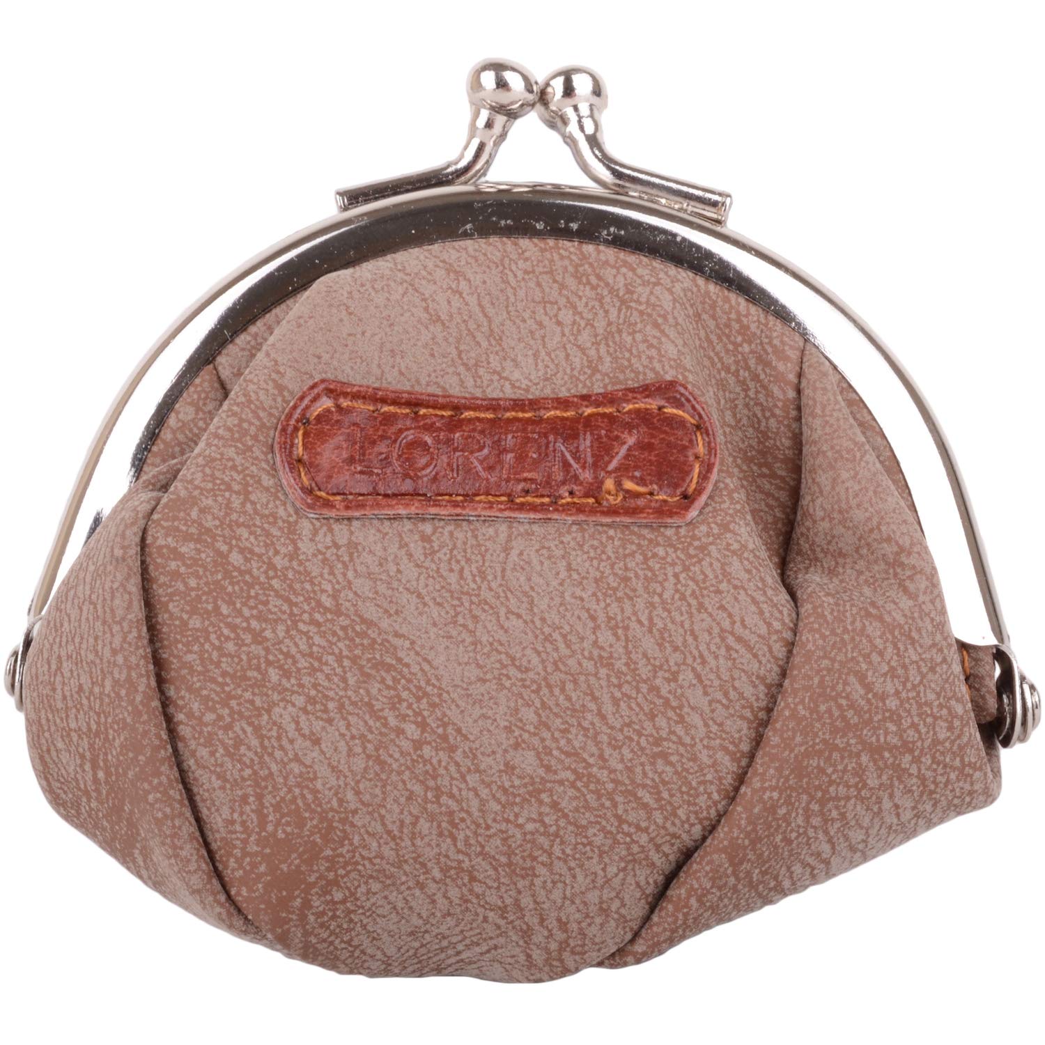 Womens Distressed Look Faux Leather Coin/Money Holder/Pouch - Mid Brown