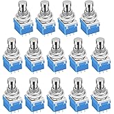 DaierTek 14pcs Guitar Effect Pedal 3PDT Footswitch 9 Pin Latching Stomp Push Button Foot Switch True Bypass Solder Lugs