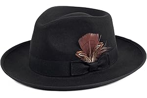 FADACHY Fedora Hats for Men & Women Wide Brim Felt Hat Dress Panama Trilby Hats