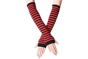 DOOVID Women Long Arm Warmers Fingerless Gloves Arm Warmer Winter Knit Thumb Hole Gloves