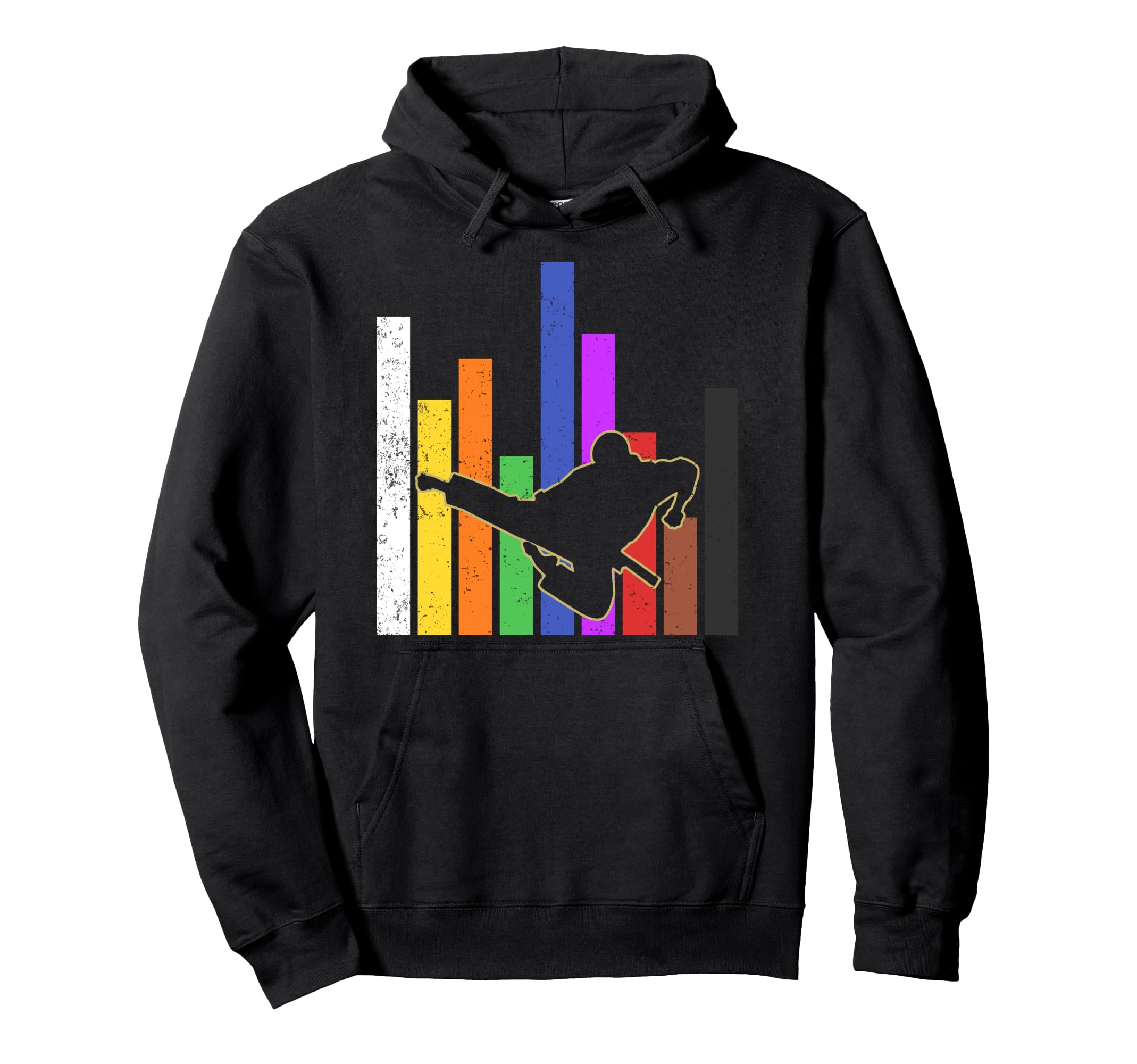Martial Arts Black Belt Sparring Athlete Colorful Karate Pullover Hoodie
