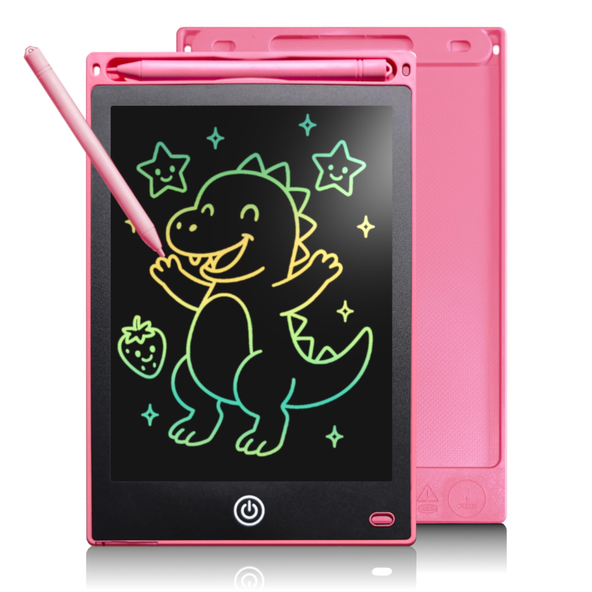 LCD Writing Tablet with Colorful Screen, Drawing Pad for Toddler and Children, Toys Learning Educational Gifts for Birthday Christmas for 2 3 4 5 6 7 Year Old Boys Girls (Pink, 12 inch)