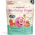 WOOF Pupsicle Birthday Pops - Healthy Dog Treats - Pre-Made Pupsicle Refills- Wholesome Ingredients - Naturally Sweet - Cake-Flavored Birthday Treat for Dogs - Small