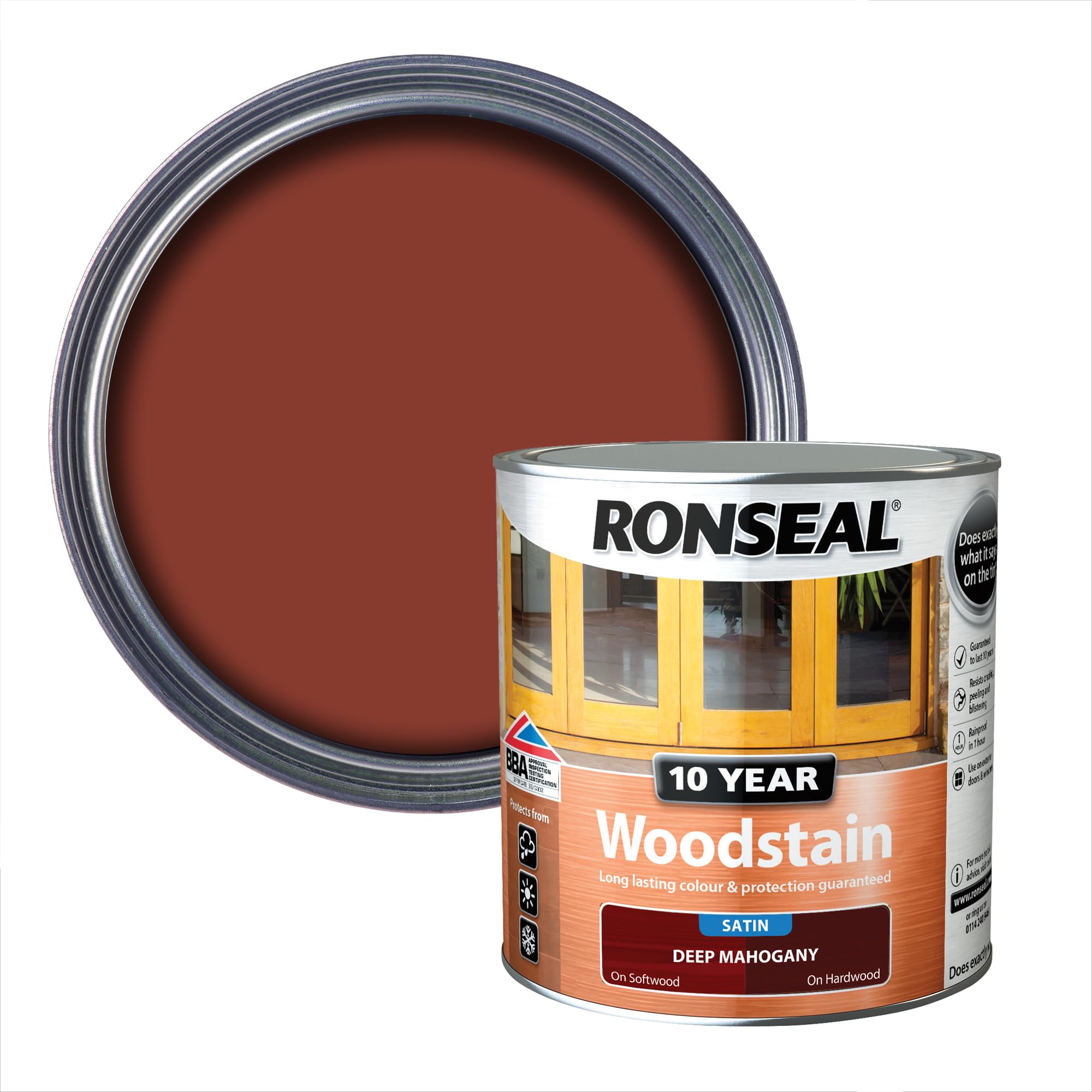 Ronseal 10 Year Woodstain Deep Mahogany 2.5L