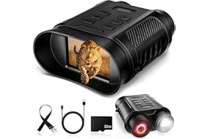 GUANIEE Night Vision Goggles, Night Vision Binoculars with Built-in Flashlight 1080P Infrared Digital 8X Digital Zoom