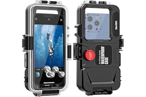 XIWXI Professional 98ft/30m Operatable Underwater case for Snorkeling Picture/Video,Diving Phone Case ,Deep Water Photography Waterproof Case for iPhone 14/iPhone 13/12/11/XR/SE/8/7 series with Lanyard