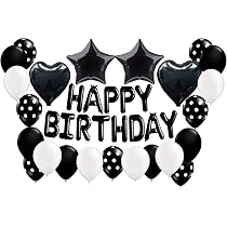Globo De Feliz Cumpleaños Ginger Ray Con Cola De Borlas Negras - Decoración Elegante Para Fiestas