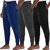 Casuallined 3 Pack Mens Cotton Sleepwear Pajamas Pants with Pockets, Soft Drawstring Lounge Bottoms Pjs for Men