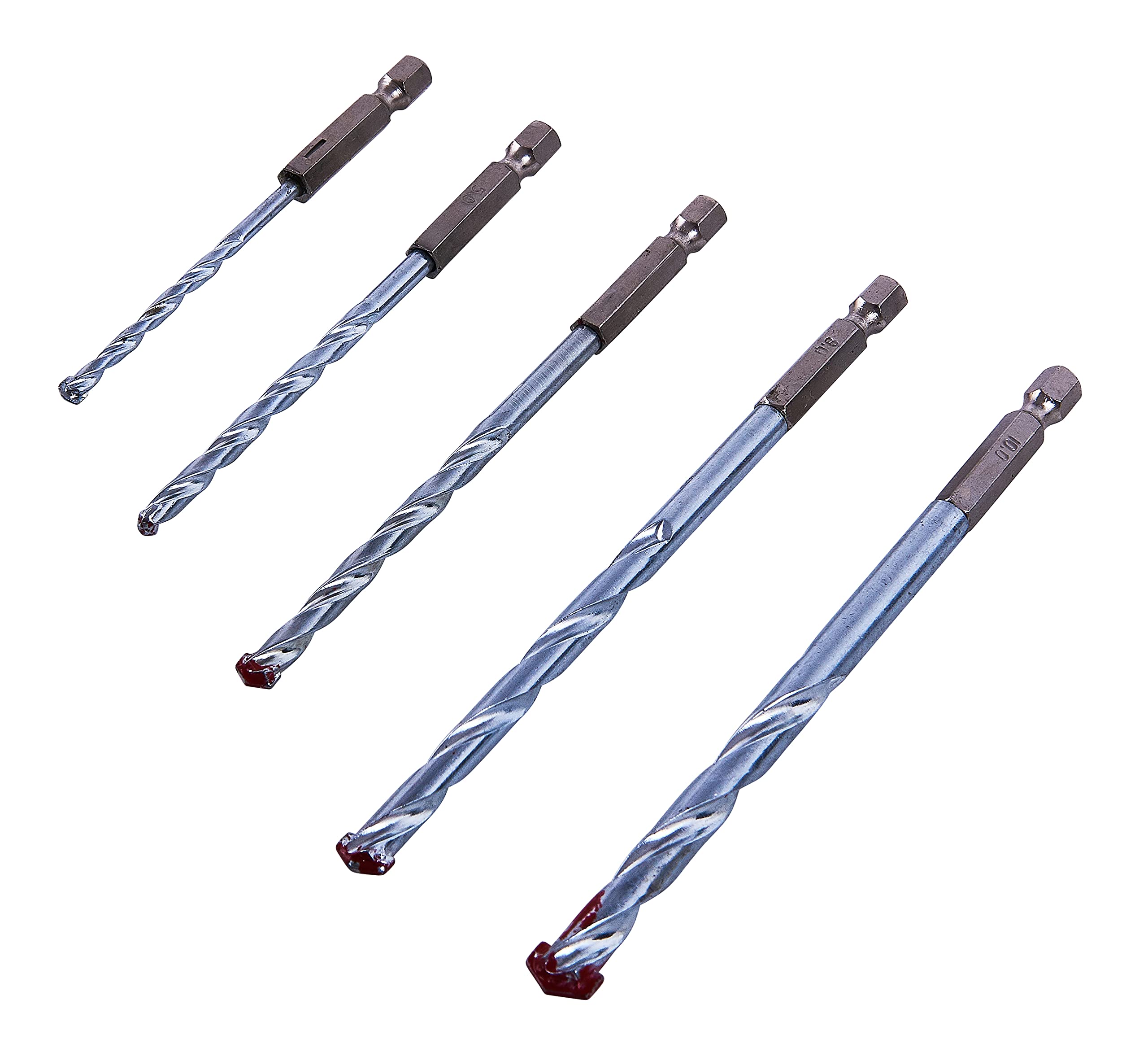 Amtech F1730 5 Piece hex shank masonry drill bit set