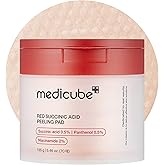 medicube Toner Pads Red Succinic Acid Panthenol Facial Peeling Pad | Exfoliating Toner Pad for Breakout-Prone Skin | Niacinamide, AHA, BHA, and Soothing Panthenol - Non-Comedogenic, 70 Pads (1 Pack)