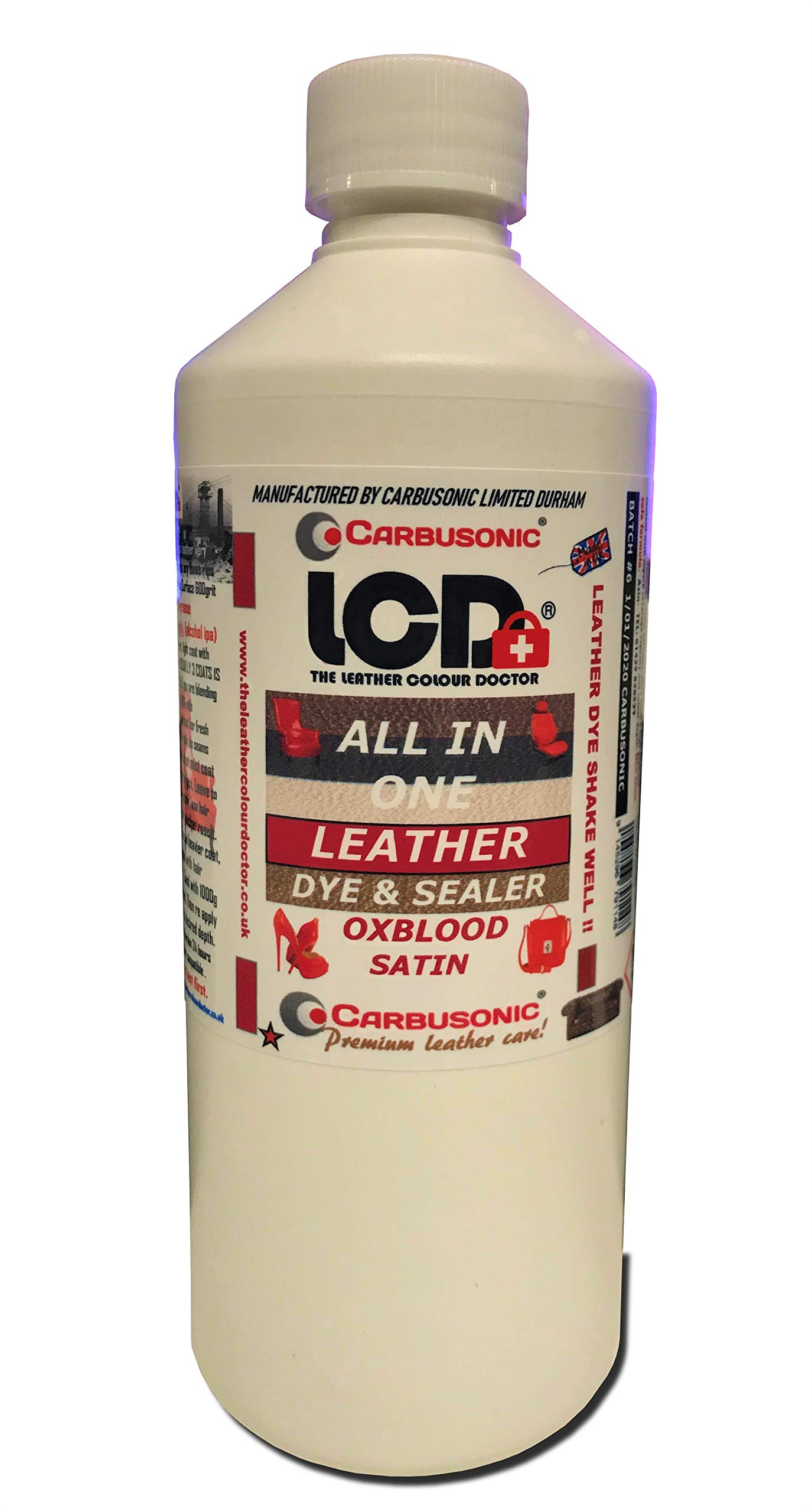 Oxblood Leather dye Paint for Sofas Chairs Shoes Handbags Cars Jackets dye colourant Hard Wearing Scuff & Scratch Resistant. for Leather Vinyl Built in Sealer Restores Faded Items (250 ml)