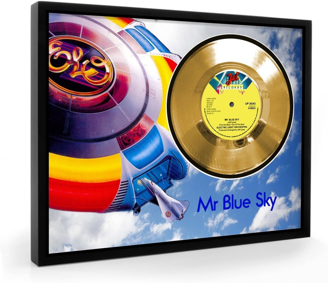 Elo Mr Blue Sky Framed Gold Disc Display Vinyl (C1)