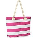 LAVTUG Beach Bags for Women, Large Canvas Beach Tote Bag Waterproof Sandproof Beach Bags Swim Pool Bag Travel Essentials