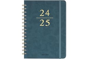 POLUMA 2024-2025 Planner - July 2024 - June 2025, Planner 2024-2025 with Weekly & Monthly Pages, 6.3" x 8.4", Strong Twin-Wire Binding, Round Corner - Green