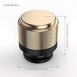 FURNIWARE 10 Pack Cabinet Knob, 1" Gold and Black
