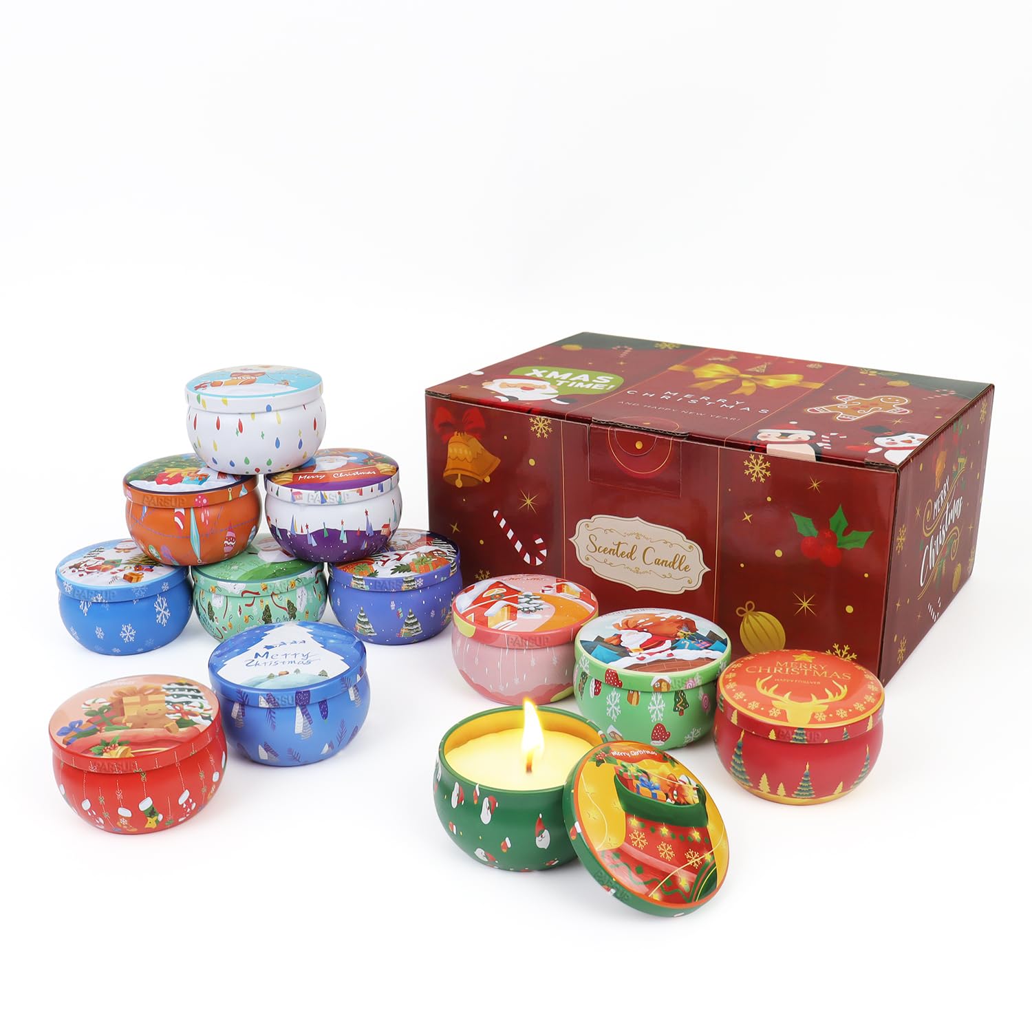 Christmas Scented Candle Gift 2025, Aromatherapy Candles, Natural Soy Wax Scented Candle Set for Women, Cande Gift Set Meditation Gifts, Holiday Christmas Gifts for her, 12 Pack