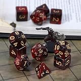 QMay DND Dice Sets 2 X 11 Polyhedral Dice 22pcs with Pouches Red-Black view 6