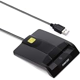 SAICOO smart Card Reader DOD Military USB Common Access CAC Card Reader, Compatible with Mac OS, Win (Horizontal Version)