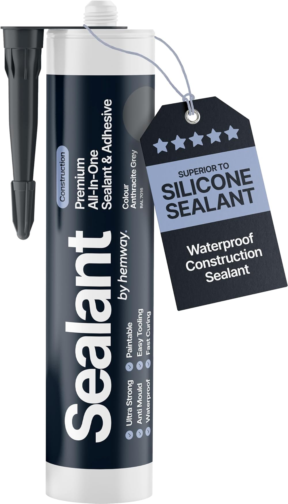 Hemway Anthracite Grey Hybrid Polymer Sealant & Adhesive 300 ml Pack