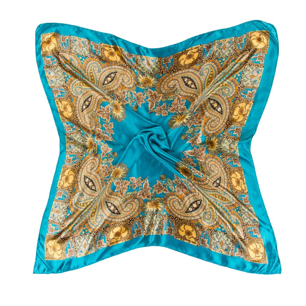 Vinmax Classical Pattern Large Square women girl Scarf Silk Scarves Elegant Scarves (Blue)