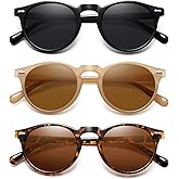 YMRFW Retro Small Round Polarized Sunglasses for Women Vintage Style Circle Sun Glasses UV Protection