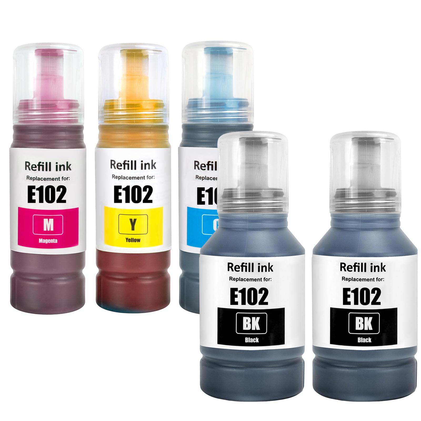 LAIPENG 102 Ink Refill Bottle Compatible with Epson 102 Multipack for Ecotank ET-2850 ET-3850 ET-2856 ET-4856 ET-4850 ET-2756 ET-4750 ET-2851 ET-15000 ET-2700 ET-2750 ET-2751 Printer (BK*2/CMY)