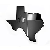 eVerHITCH Texas State Flag Metal Auto Fender Emblem for Cars Trucks (4"x3", Black)